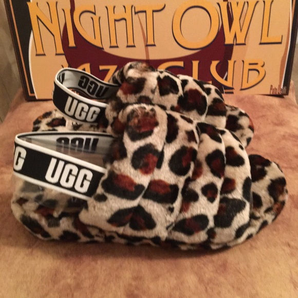 UGG NIB AUTHENTIC “YEAH” LEOPARD DESIGN CUTE SLIPPERS - Picture 2 of 8